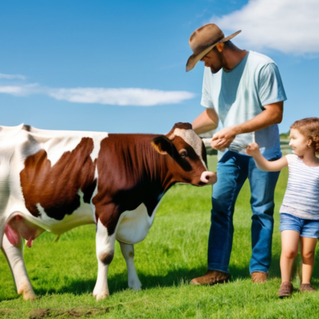 농촌관광지도사와 농업 연구 - **Prompt:** A heartwarming morning scene on a sustainable family-run dairy farm in the American Nort...