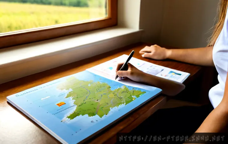 Home 17 농촌관광지도사 실기시험 팁 - Photorealistic practical exam preparation for a rural tourism guide, confident adult trainee seated ...